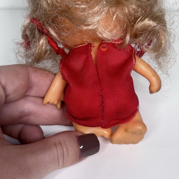 VINTAGE HASADA CUTE GIRL DOLL MADE IN JAPAN Mini Doll 5" With Dress - Picture 4 of 7